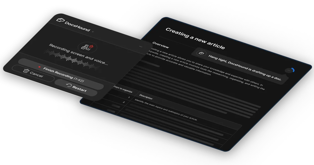 Turn **live product demonstrations** into structured, step-by-step **user manuals instantly**